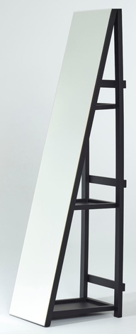 Casa Padrino Standspiegel mit Regale 37 x 37 x H. 160 cm - Luxus Ankleidespiegel