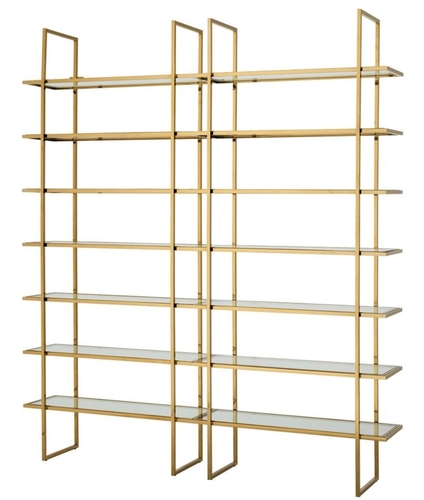 Casa Padrino Luxus Regalschrank Gold 220 x 40 x H. 253 cm - Luxus Qualit�t