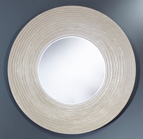 Casa Padrino Wohnzimmer Wandspiegel Perlwei�  109 cm - Luxus Wohnzimmer Accessoires