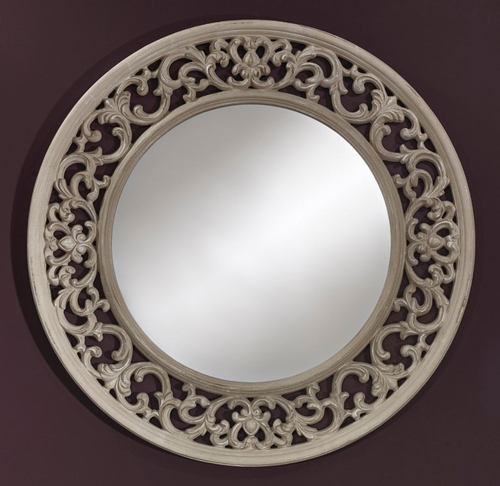 Casa Padrino Barock Spiegel Greige  100 cm - Antik Stil Wandspiegel