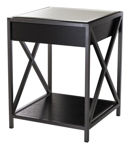 Casa Padrino Nachttisch Bronze / Schwarz 47 x 46 x H. 61 cm - Luxus Beistelltisch