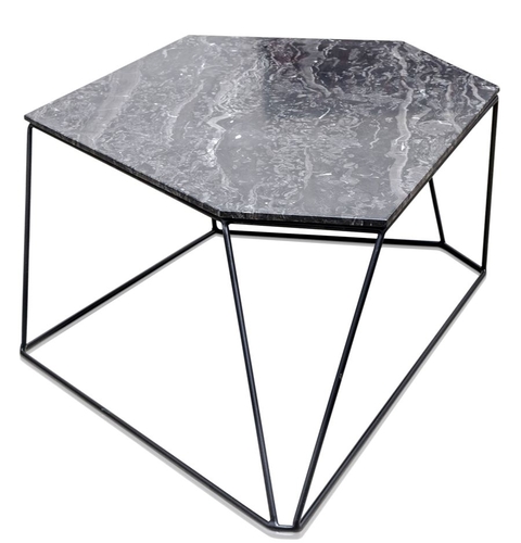 Casa Padrino Designer Couchtisch Schwarz 89 x 54 x H. 30 cm - Luxus Wohnzimmertisch mit Marmorplatte