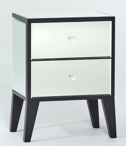 Casa Padrino Luxus Nachttisch mit 2 Schubladen Schwarz - Luxus Schlafzimmerm�bel