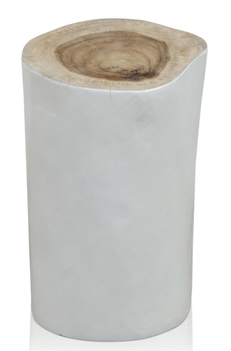 Casa Padrino Wohnzimmer Hocker / Beistelltisch Wei�  27 x H. 45 cm - Luxus M�bel