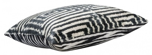 Casa Padrino Luxus Kissen Mod2 Schwarz / Wei� 40 x 40 cm - Wohnzimmer Deko Accessoires