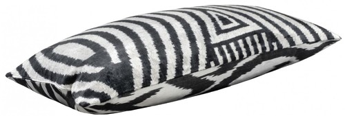 Casa Padrino Luxus Kissen Mod2 Schwarz / Wei� 60 x 40 cm - Wohnzimmer Deko Accessoires