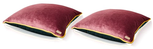 Casa Padrino Wohnzimmer Deko Kissen 2er Set Lila / T�rkis / Gelb 50 x 50 cm - Luxus Kollektion