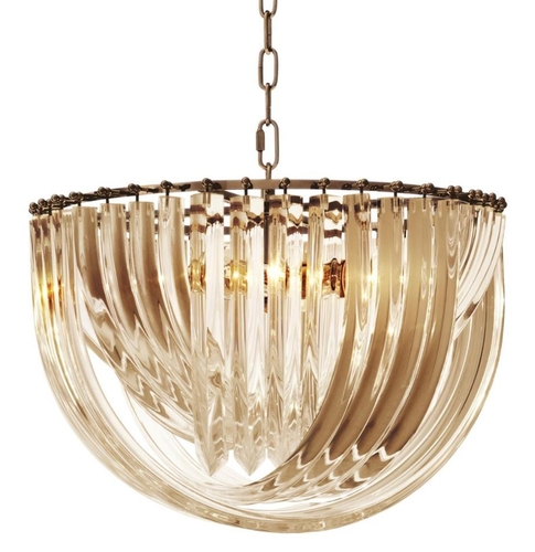 Casa Padrino Luxus Kronleuchter Champagnerfarben / Antik Messing  50 x H. 33 cm - Luxus Kollektion