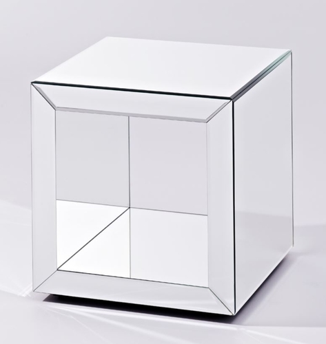 Casa Padrino Luxus Spiegelglas Beistelltisch im W�rfel Design 46 x 46 x H. 48 cm - Designer Wohnzimmerm�bel