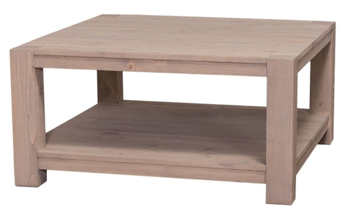 Casa Padrino Landhausstil Couchtisch Naturfarben 90 x 90 x H. 45 cm - Wohnzimmertisch im Landhausstil