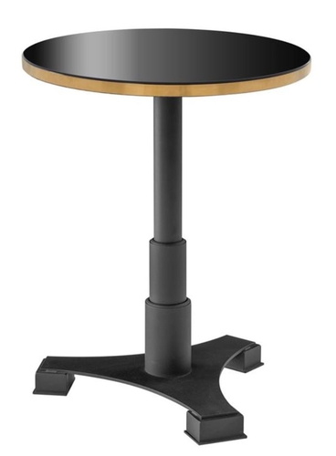 Casa Padrino Luxus Esstisch Schwarz / Messing  60 x H. 75,5 cm - Luxus Esszimmerm�bel