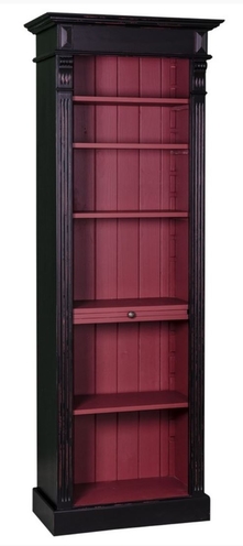 Casa Padrino Landhausstil Regalschrank Antik Schwarz / Brombeerfarben 70 x 39 x H. 197 cm - Landhausstil Kollektion