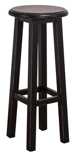 Casa Padrino Landhausstil Barstuhl Antik Stil Schwarz  35 x H. 82 cm - Landhausstil M�bel