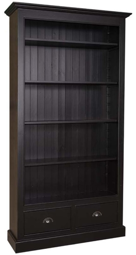 Casa Padrino Landhausstil B�cherschrank Schwarz 109 x 39 x H. 210 cm - Wohnzimmerm�bel im Landhausstil