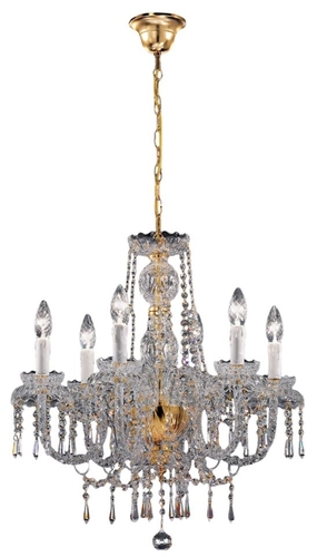 Casa Padrino Barockstil Kristall Kronleuchter Messing / Gold 58 x 56 x H. 56 cm - Edel & Prunkvoll