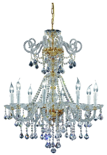 Casa Padrino Barockstil Kristall Kronleuchter Messing / Gold  74 cm x H. 85 cm - Edel & Prunkvoll