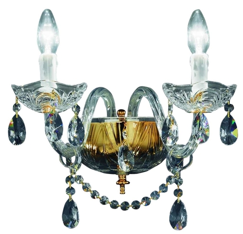 Casa Padrino Barockstil Kristall Wandleuchte Gold 35 x 32 x H. 25 cm - Barockm�bel & Accessoires