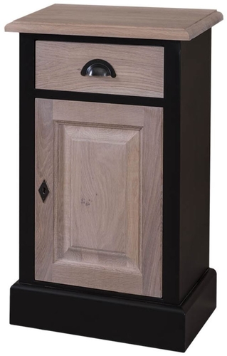 Casa Padrino Landhausstil Schlafzimmer Kommode Schwarz / Naturfarben 47 x 32 x H. 75 cm - Landhausstil Schlafzimmerm�bel