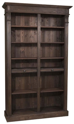Casa Padrino Landhausstil B�cherschrank Dunkelbraun 119 x 39 x H. 197 cm - Landhausstil Wohnzimmer Regalschrank 