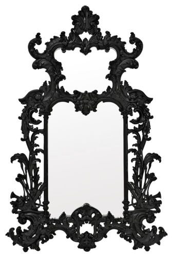 Casa Padrino Luxus Barockstil Wohnzimmer Wandspiegel Schwarz 124 x H. 190 cm - Limited Edition