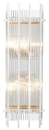 Casa Padrino Luxus Wandleuchte Silber 23 x 12 x H. 65 cm - Hotel Restaurant Wandlampe