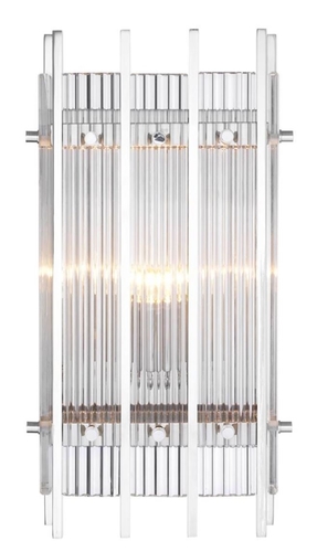 Casa Padrino Luxus Wandleuchte Silber 23 x 12 x H. 42 cm - Hotel Restaurant Wandlampe