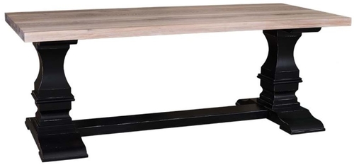 Casa Padrino Landhausstil Esstisch Antik Stil Schwarz / Naturfarben 210 x 90 x H. 78 cm - Landhausstil Esszimmerm�bel