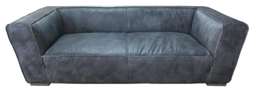 Casa Padrino Luxus Sofa Titan Grau 228 x 112 x H. 67 cm - Echtleder Wohnzimmer M�bel