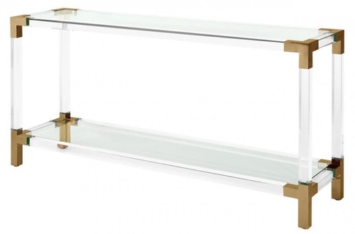 Casa Padrino Luxus Konsole Messingfarben 150 x 40 x H. 75 cm - Designerm�bel