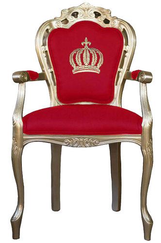 Pomp��s by Casa Padrino Luxus Barock Esszimmerstuhl mit Armlehnen Rot / Gold - Pomp��ser Barock Stuhl designed by Harald Gl��ckler