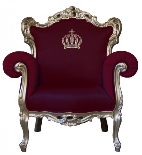 Pomp��s by Casa Padrino Luxus Barock Sessel Weinrot / Gold - Pomp��ser Barock Sessel designed by Harald Gl��ckler