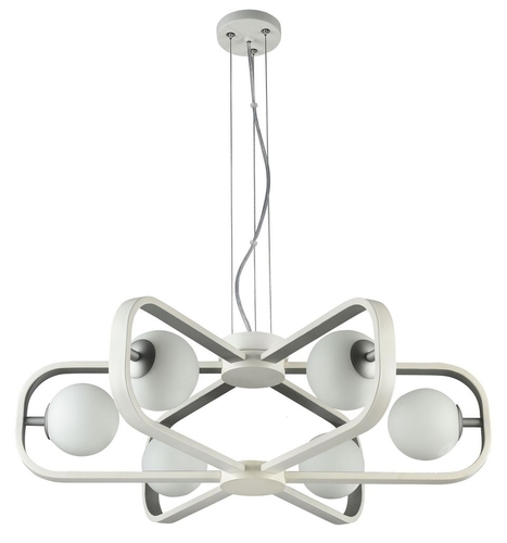 Casa Padrino Luxus H�ngeleuchte Wei� / Silber  65 x H. 20 cm - Luxus Kollektion