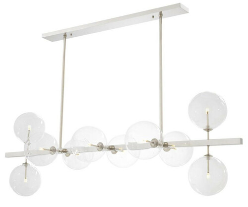 Casa Padrino Luxus LED Kronleuchter Silber 160 x 52 x H. 53 cm - Hotel Restaurant M�bel