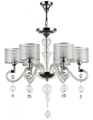 Casa Padrino Barockstil Kronleuchter 6-Flammig Silber  71 x H. 68 cm - Barock L�ster