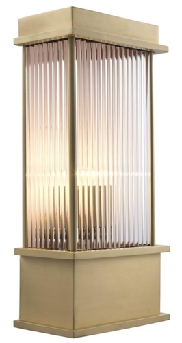 Casa Padrino Wandleuchte Messing 20 x 12 x H. 43 cm - Luxus Hotel & Restaurant M�bel 