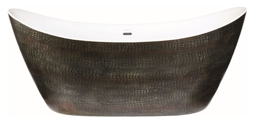 Casa Padrino Freistehende Luxus Badewanne mit Krokodilhaut Optik 173 x 73 x H. 75 cm - Limited Edition
