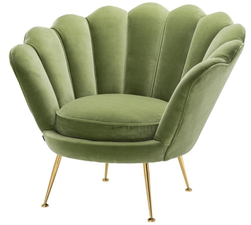 Casa Padrino Luxus Sessel Hellgr�n / Messing 96,5 x 79 x H. 78 cm - Designer Hotel M�bel