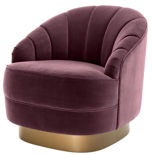 Casa Padrino Luxus Sessel Lila / Mattgold 77 x 80 x H. 78 cm - Hotel M�bel