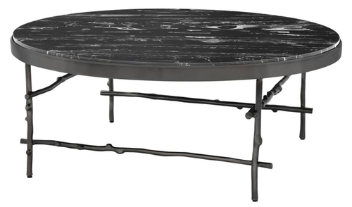 Casa Padrino Luxus Couchtisch Bronze / Schwarz  100 x H. 39 cm - Luxus M�bel