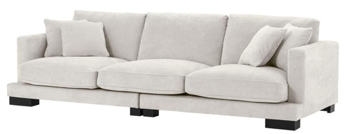 Casa Padrino Luxus Wohnzimmer Sofa Sandfarben / Schwarz 284 x 110 x H. 85 cm - Luxus Kollektion
