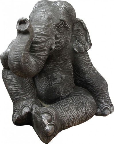Casa Padrino Luxus Skulptur Elefant Dunkelgrau 55 x 53 x H. 53 cm - Limited Edition