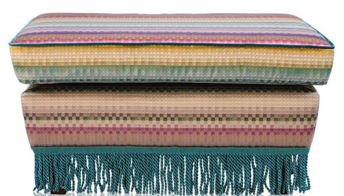 Casa Padrino Luxus Fu�hocker Mehrfarbig 76 x 54 x H. 40 cm - Wohnzimmer M�bel