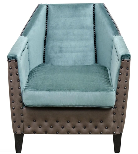 Casa Padrino Luxus Sessel T�rkis / Braun / Schwarz 61 x 71 x H. 69 cm - Hotel & Restaurant M�bel