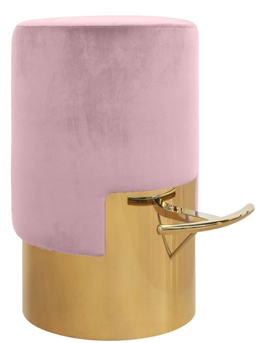 Casa Padrino Luxus Barhocker Rosa / Gold  46 x H. 76 cm - Barm�bel 