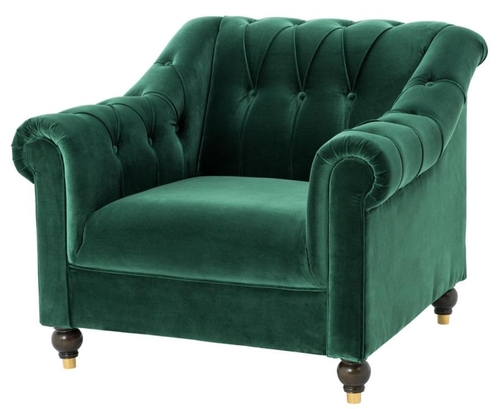 Casa Padrino Luxus Chesterfield Sessel Gr�n 99 x 90 x H. 81,5 cm - Limited Edition