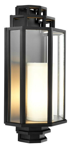 Casa Padrino Luxus Wandlampe Schwarz 24 x 15 x H. 48,5 cm - Hotel & Restaurant Wandleuchte