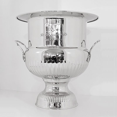 Massiver Luxus Wein K�hler Solid Design Luxury vernickelt 35 x 35 x H 37cm aus dem Hause Casa Padrino - Luxus Blumenvase