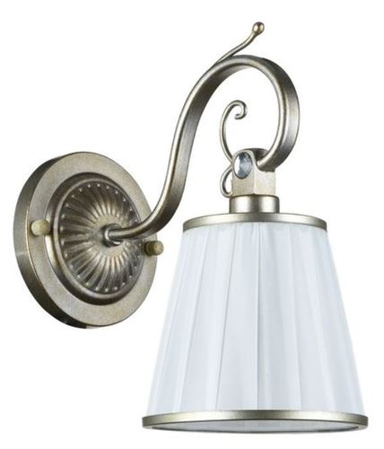 Casa Padrino Jugendstil Wandlampe Silbergold / Wei� 14 x 24 x H. 27 cm - Art Deko M�bel