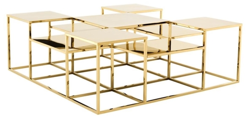 Casa Padrino Luxus Couchtisch / Wohnzimmertisch Gold 120 x 120 x H. 42 cm - Designer Wohnzimmerm�bel