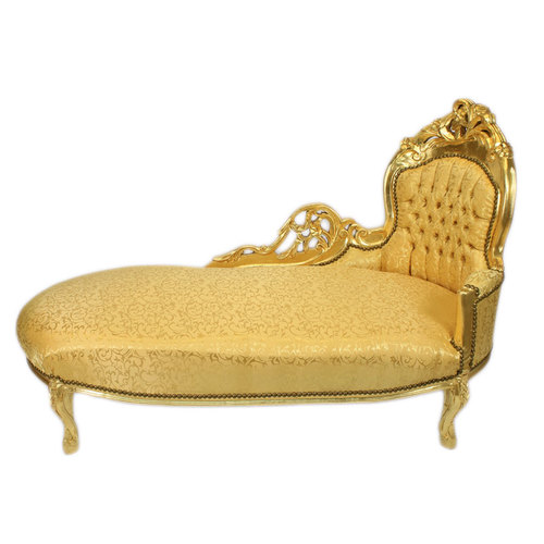 Casa Padrino Barock Chaiselongue Gold Muster / Gold - Barock M�bel - Recamiere Liege